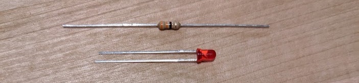 Picture of LED and resistor